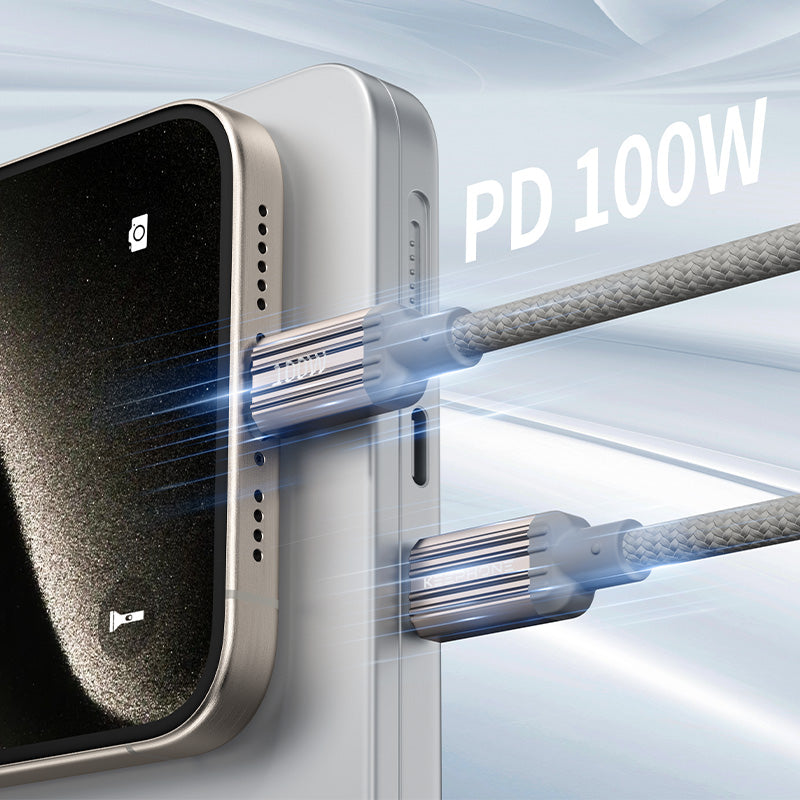 Magcoil 1M 100W Örgülü Type-C to Type-C Mıknatıslı PD Hızlı Şarj Data Kablosu