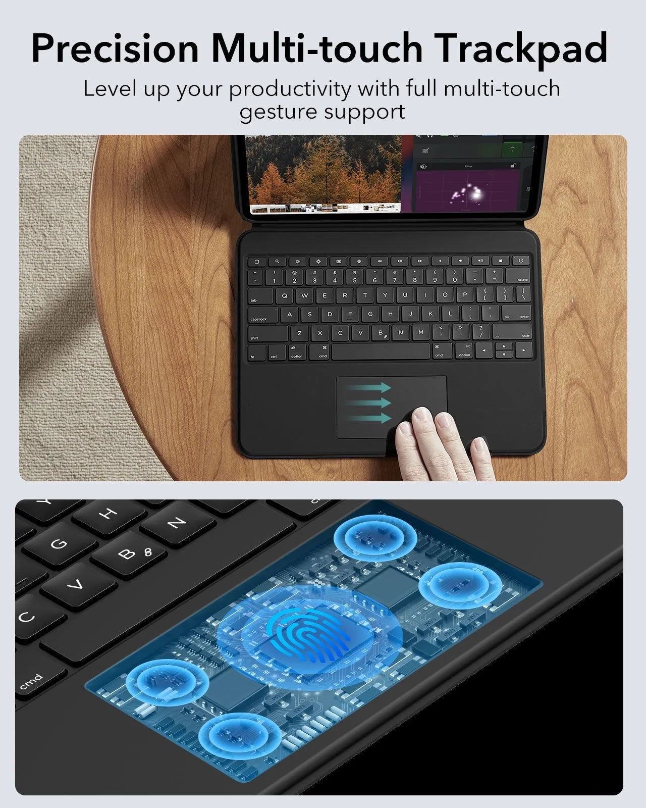 Ascend 360 Klavyeli Manyetik Kılıf - iPad Pro 11'