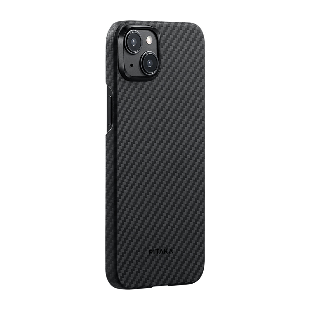 Tactile Woven 600D Classic Black-Grey Twill Serisi Kılıf - iPhone 15 Plus