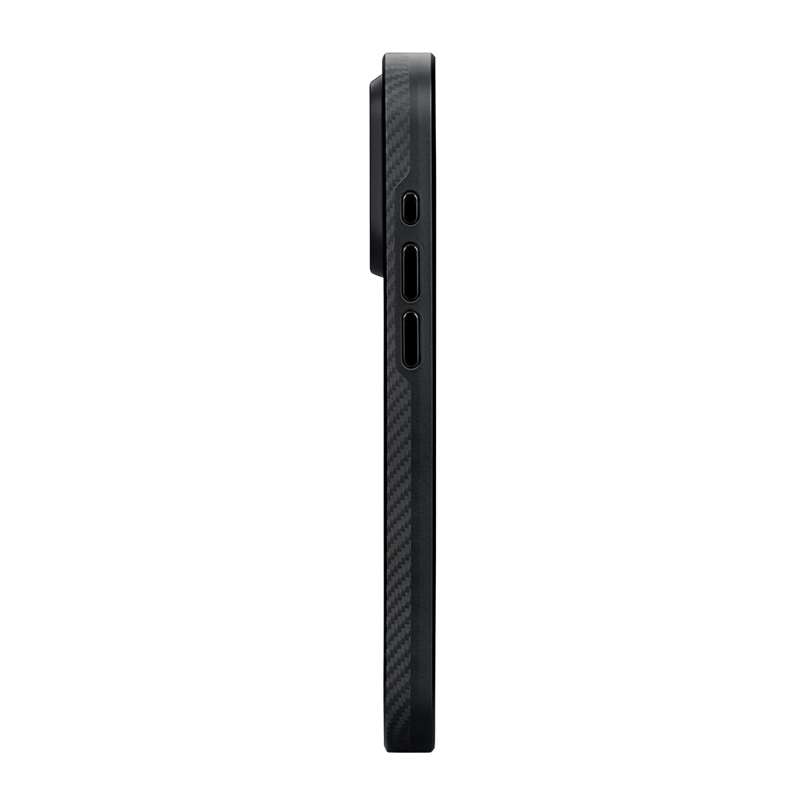 Military-Grade 600D Classic Black-Grey Twill Serisi Kılıf - iPhone 15 Pro