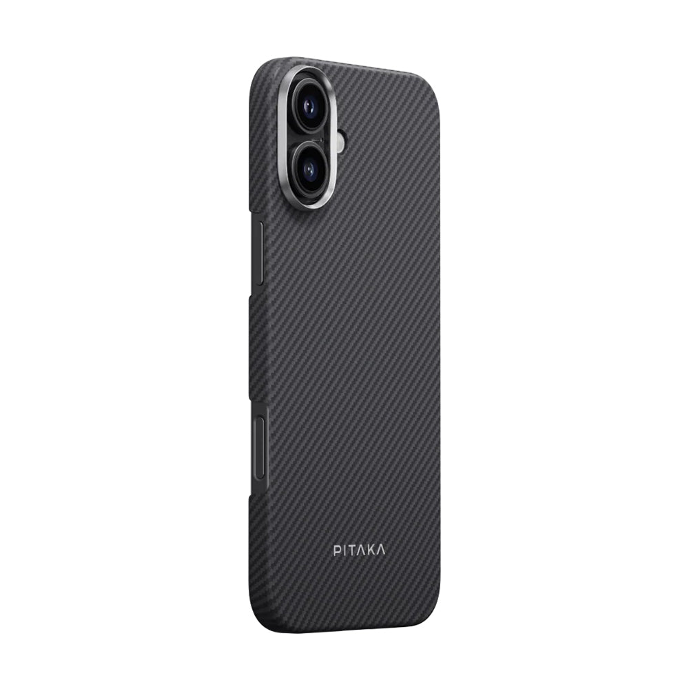 Tactile Woven 1500D Classic Black-Grey Twill Serisi Kılıf - iPhone 16 Plus
