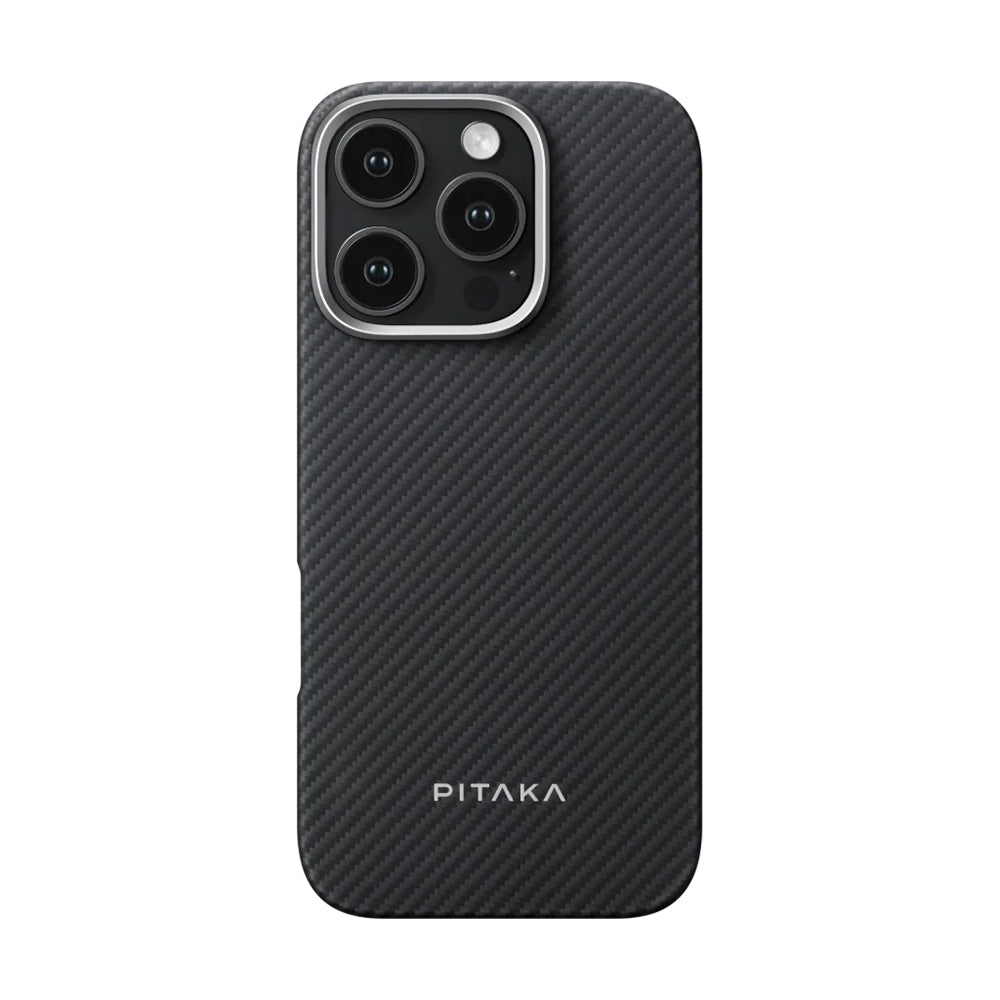 Tactile Woven 1500D Classic Black-Grey Twill Serisi Kılıf - iPhone 16 Pro