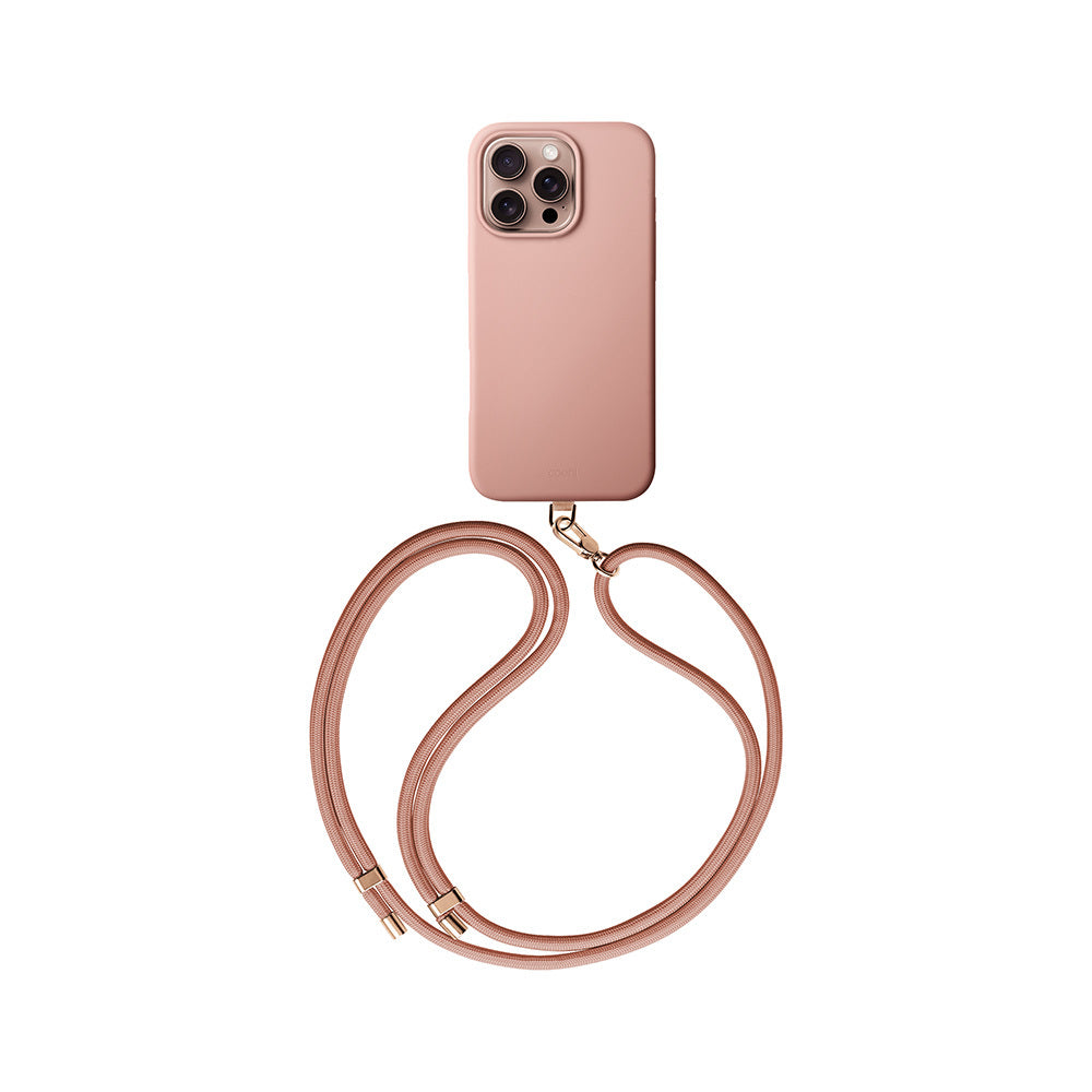 Creme Serisi Liquid Silikon Boyun Askı İpli Kılıf Seti - iPhone 16 Pro Max