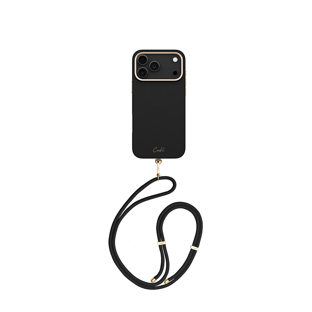 Mirelle Serisi Vegan Deri Boyun Askı İpli Kılıf - iPhone 17 Pro Max