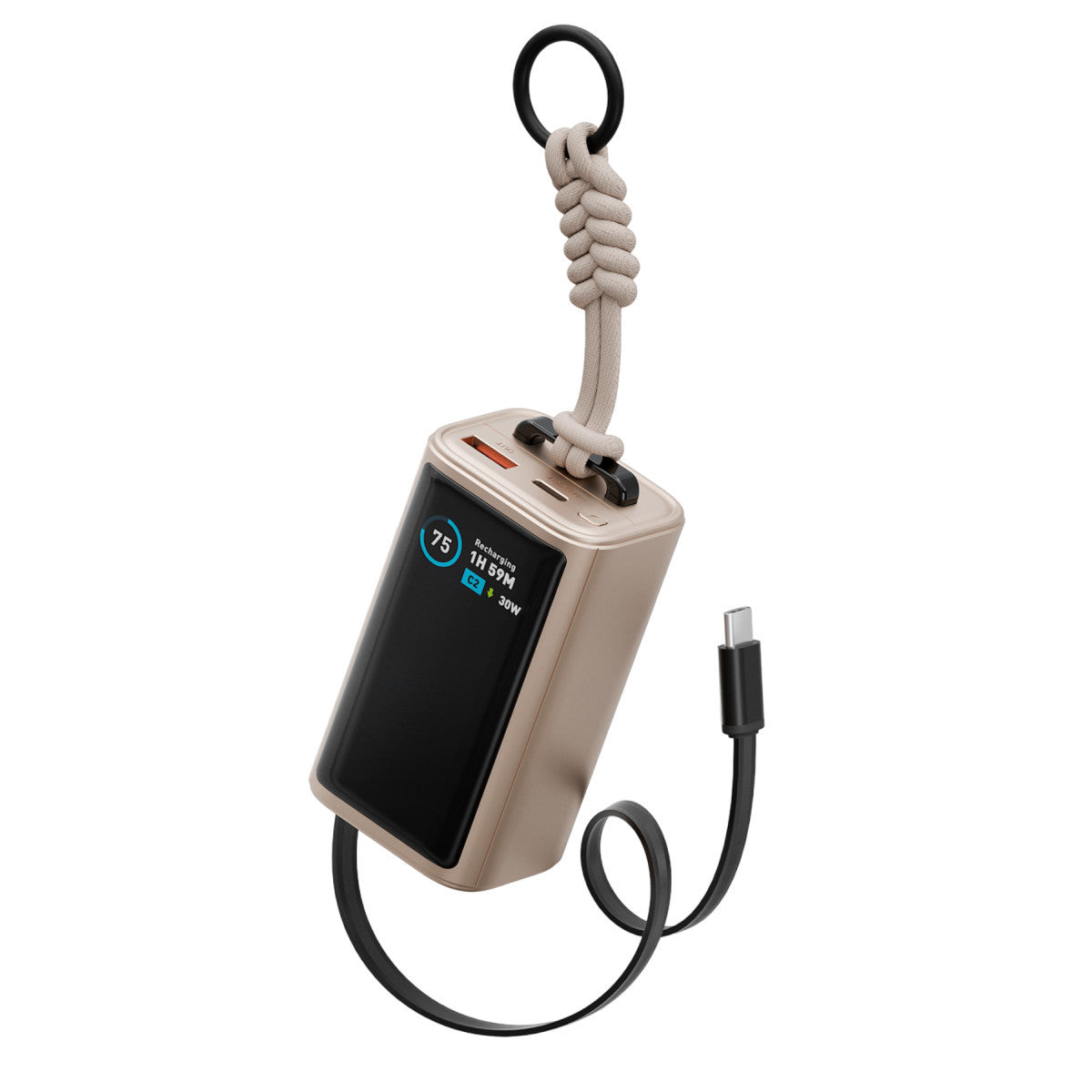 ComPac Arc45 Dijital Göstergeli 10.000mAh 45W PD Kablolu Powerbank