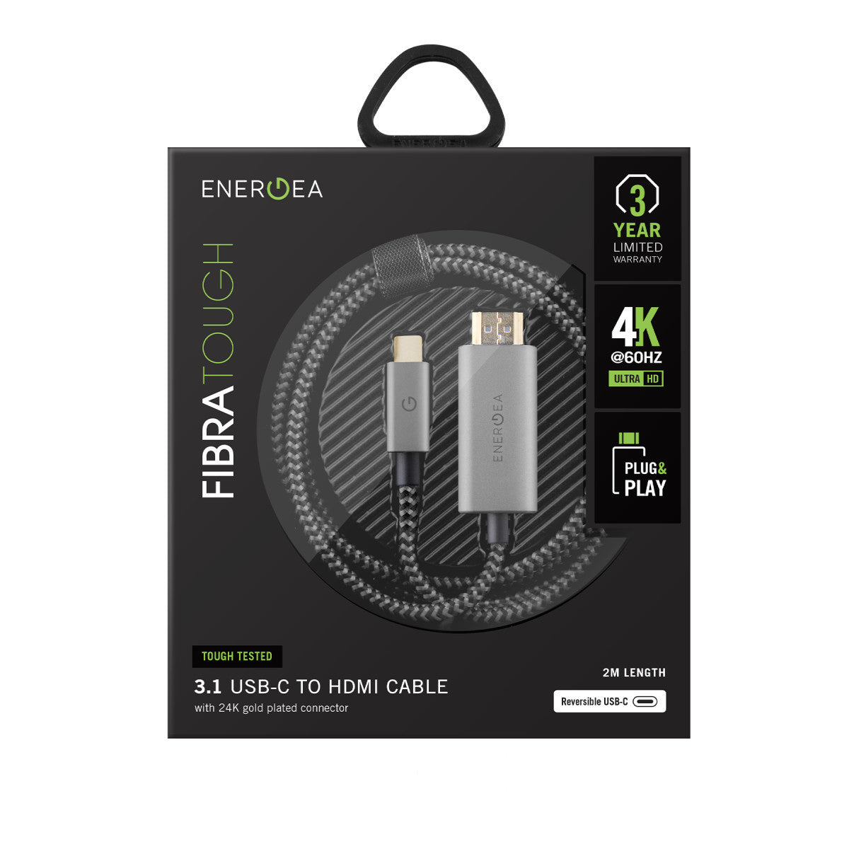 FibraTough 2M 4K 60 Hz Type-C to HDMI Kablo