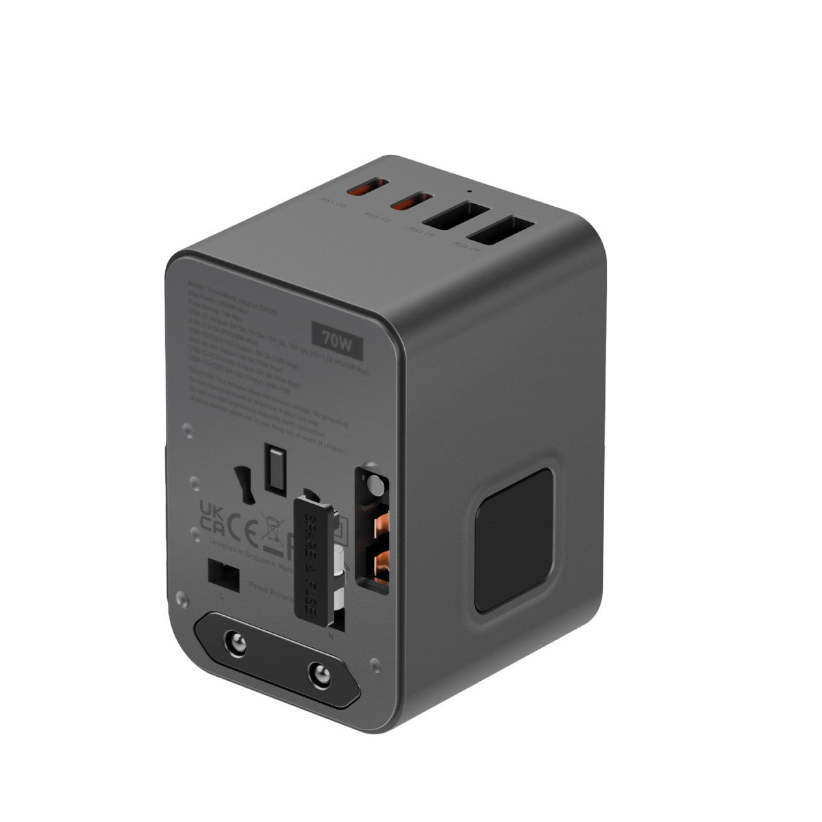 TravelWorld GaN70 Universal PD Şarj Adaptörü