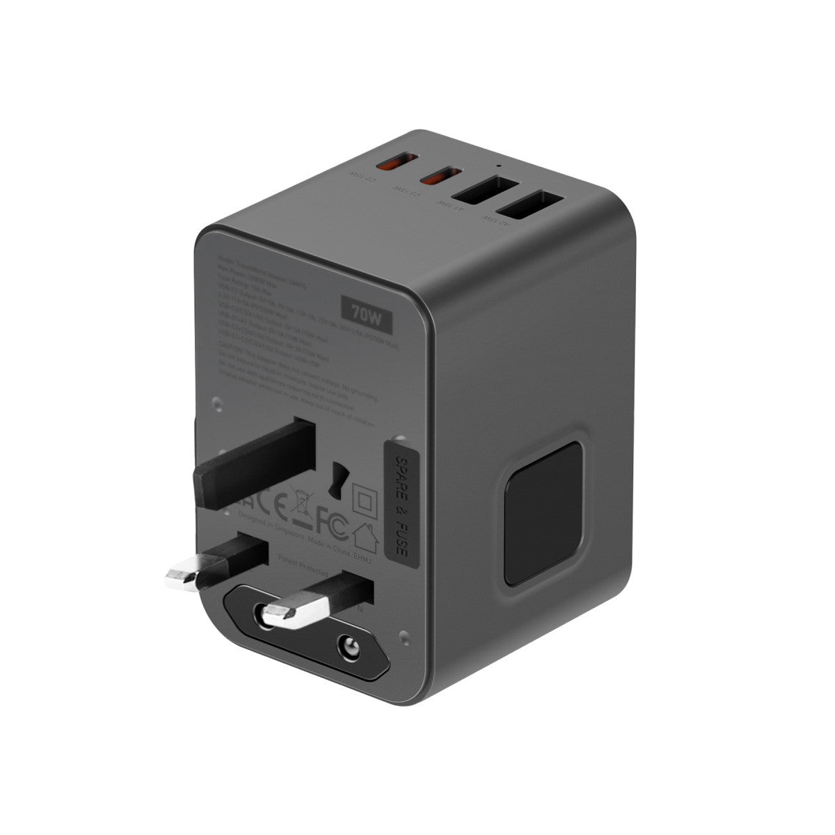 TravelWorld GaN70 Universal PD Şarj Adaptörü