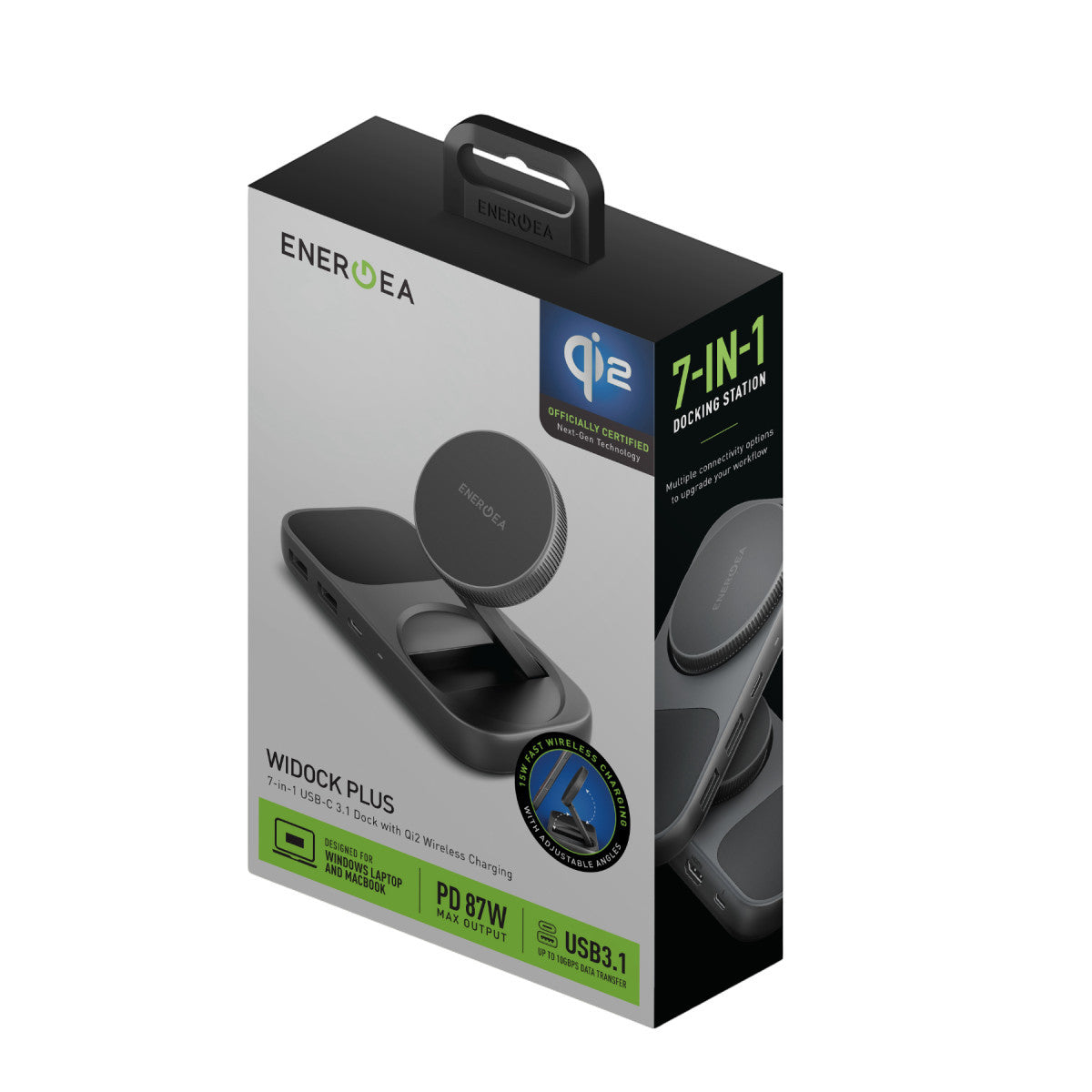 Widock Plus Qi2 7in1 4K Type-C Hub Dönüştürücü Şarj İstasyonu