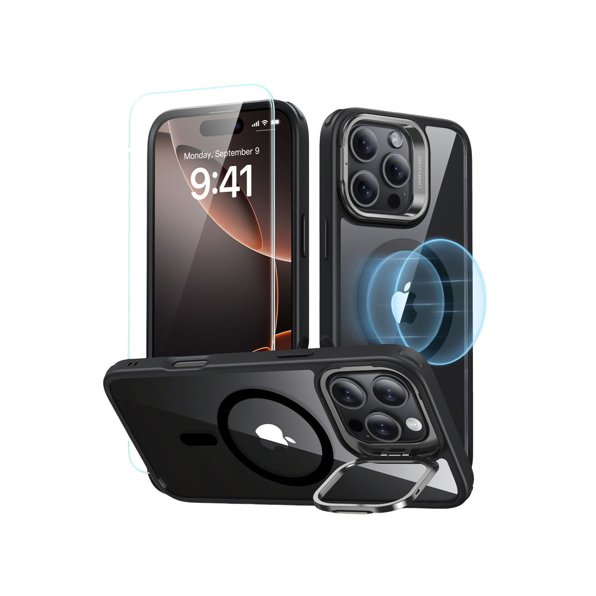 Classic Hybrid Serisi Standlı Kılıf - iPhone 16 Pro