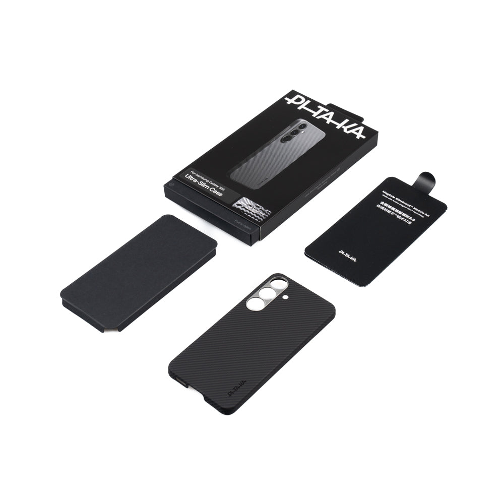 Ultra-Slim Classic Black-Grey Twill Serisi Kılıf - Samsung S25