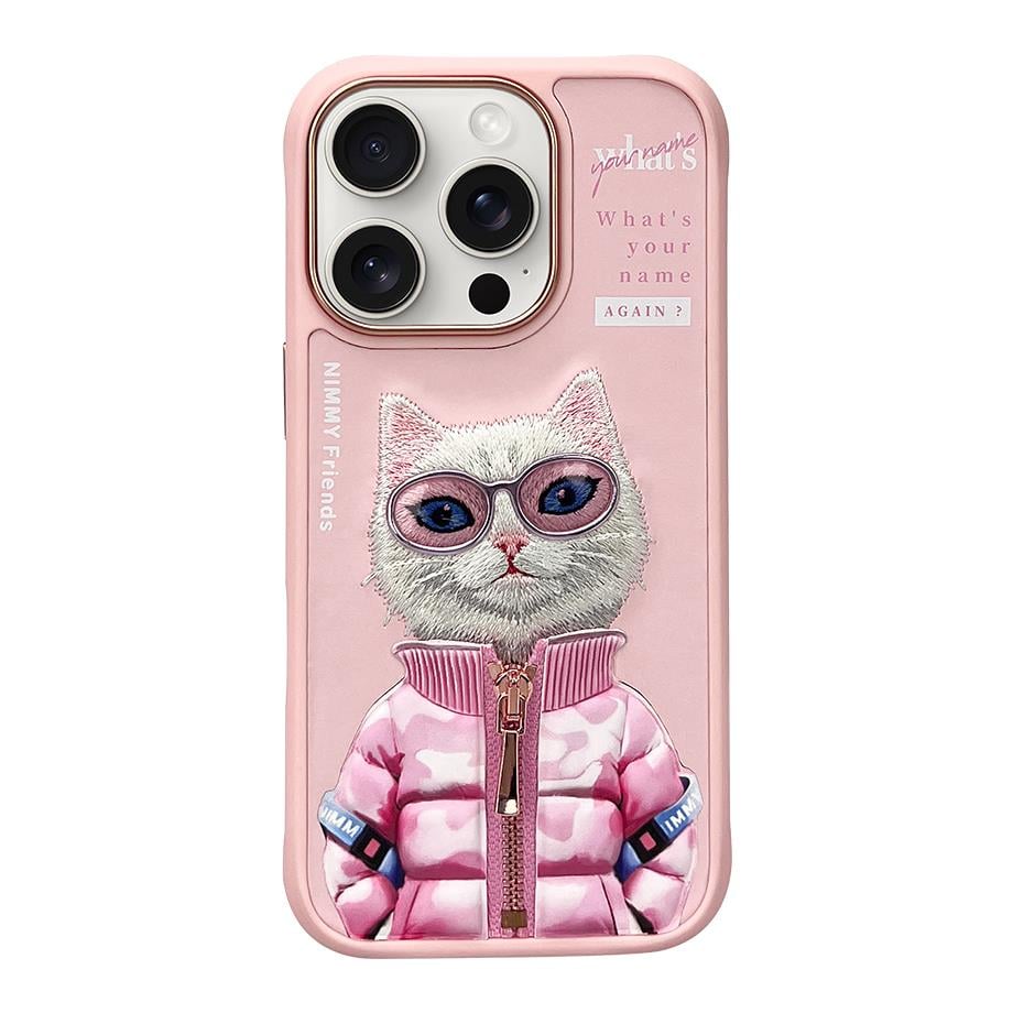 Pink Cat Serisi Kılıf - iPhone 16 Pro
