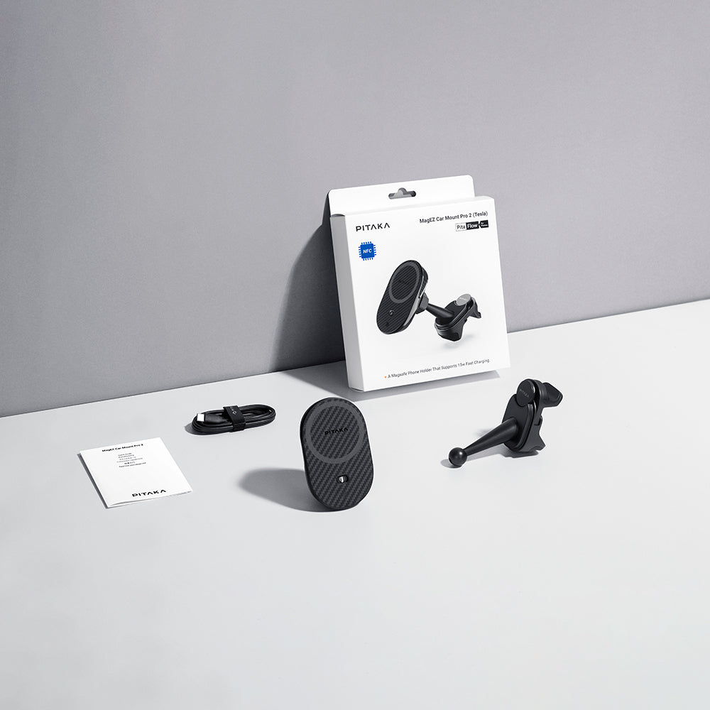 MagEZ Pro 2 Tesla Model Y / Model 3 Uyumlu Qi2 Aramid Fiber Araç Telefon Tutucu
