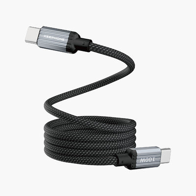 Magcoil 1M 100W Örgülü Type-C to Type-C Mıknatıslı PD Hızlı Şarj Data Kablosu
