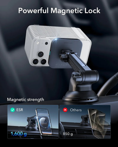 HaloLock Qi2 15W Vantuzlu Araç İçi Telefon Tutucu