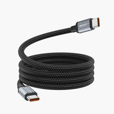Magcoil 1M 100W Örgülü Type-C to Type-C Mıknatıslı PD Hızlı Şarj Data Kablosu