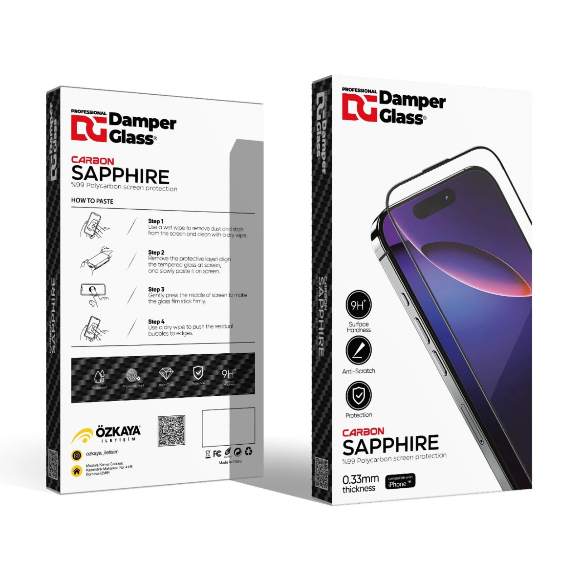 Carbon Sapphire Uygulama Kitli Ekran Koruyucu - iPhone 15