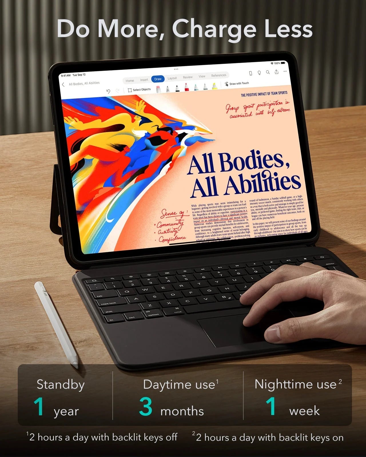 Ascend 360 Klavyeli Manyetik Kılıf - iPad Pro 13'