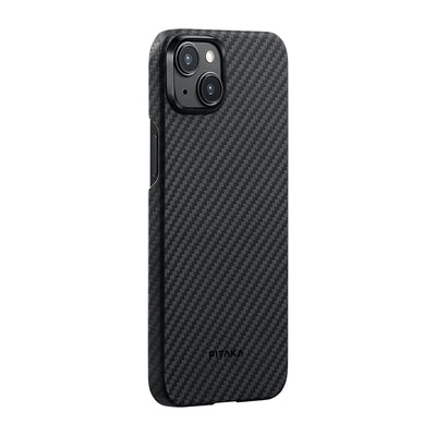 Tactile Woven 600D Classic Black-Grey Twill Serisi Kılıf - iPhone 15 Plus