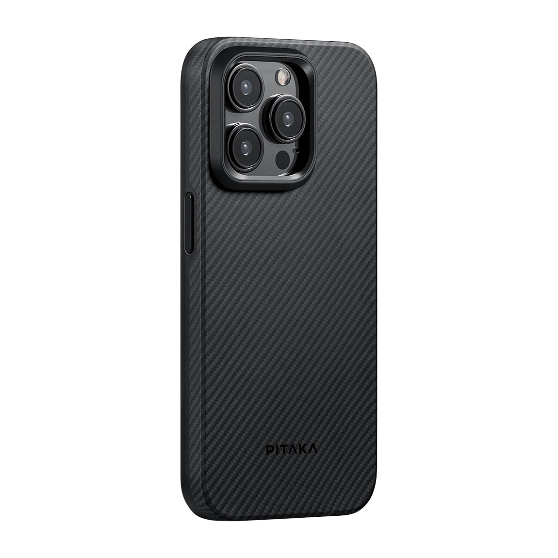Military-Grade 600D Classic Black-Grey Twill Serisi Kılıf - iPhone 15 Pro