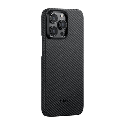 Tactile Woven 600D Classic Black-Grey Twill Serisi Kılıf - iPhone 15 Pro