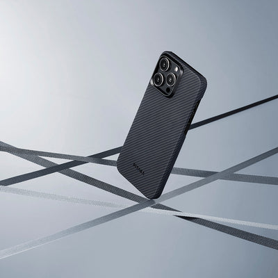 Tactile Woven 600D Classic Black-Grey Twill Serisi Kılıf - iPhone 15 Pro