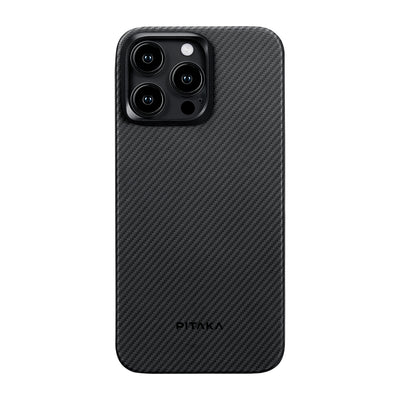 Tactile Woven 600D Classic Black-Grey Twill Serisi Kılıf - iPhone 15 Pro