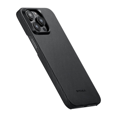 Tactile Woven 600D Classic Black-Grey Twill Serisi Kılıf - iPhone 15 Pro