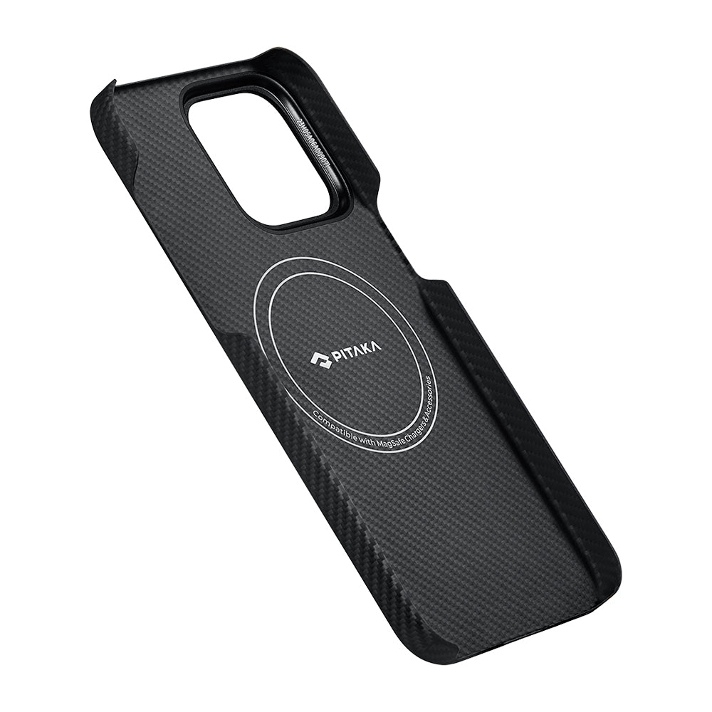 Tactile Woven 600D Classic Black-Grey Twill Serisi Kılıf - iPhone 15 Pro