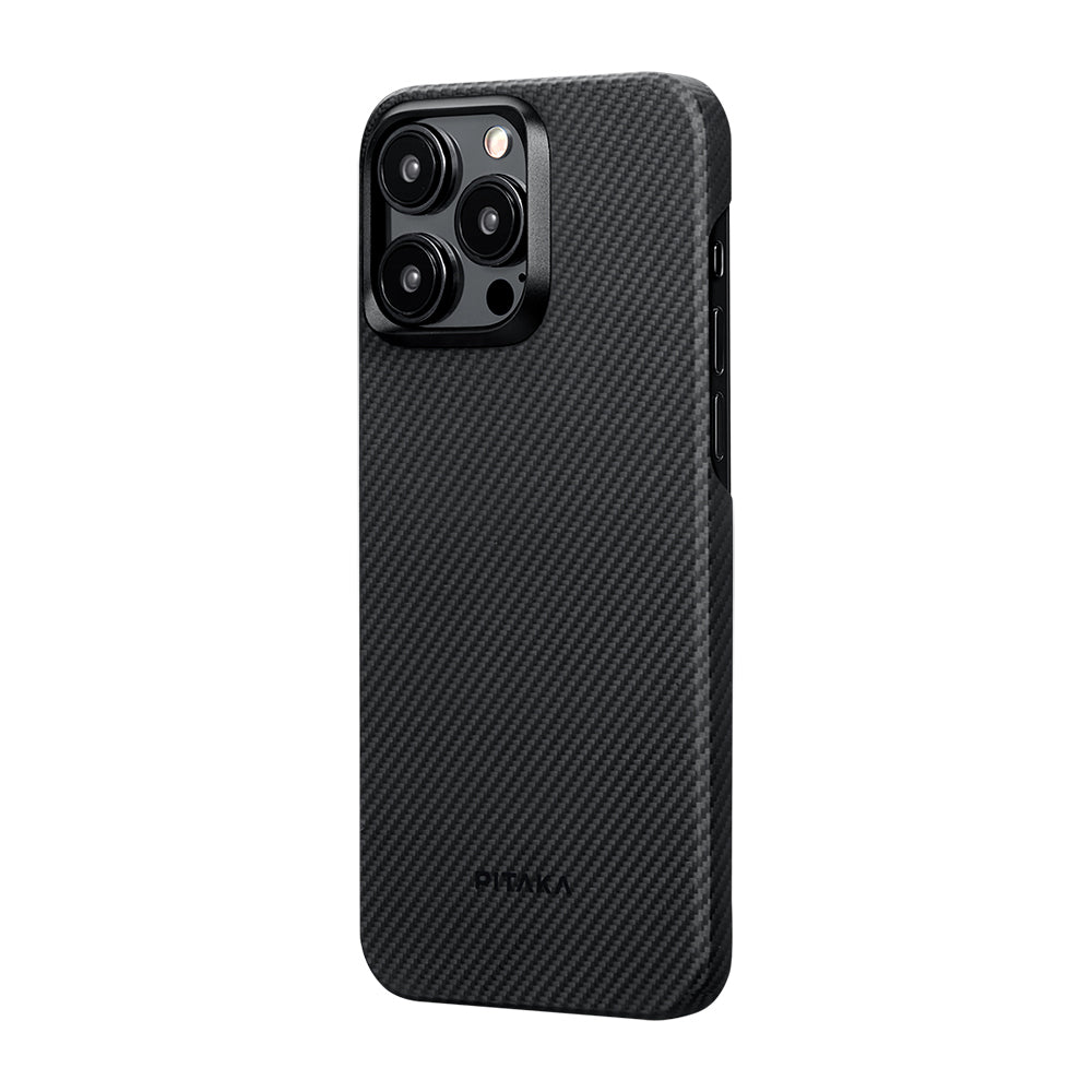 Tactile Woven 600D Classic Black-Grey Twill Serisi Kılıf - iPhone 15 Pro