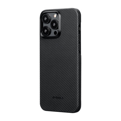 Tactile Woven 600D Classic Black-Grey Twill Serisi Kılıf - iPhone 15 Pro
