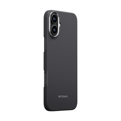 Tactile Woven 1500D Classic Black-Grey Twill Serisi Kılıf - iPhone 16 Plus