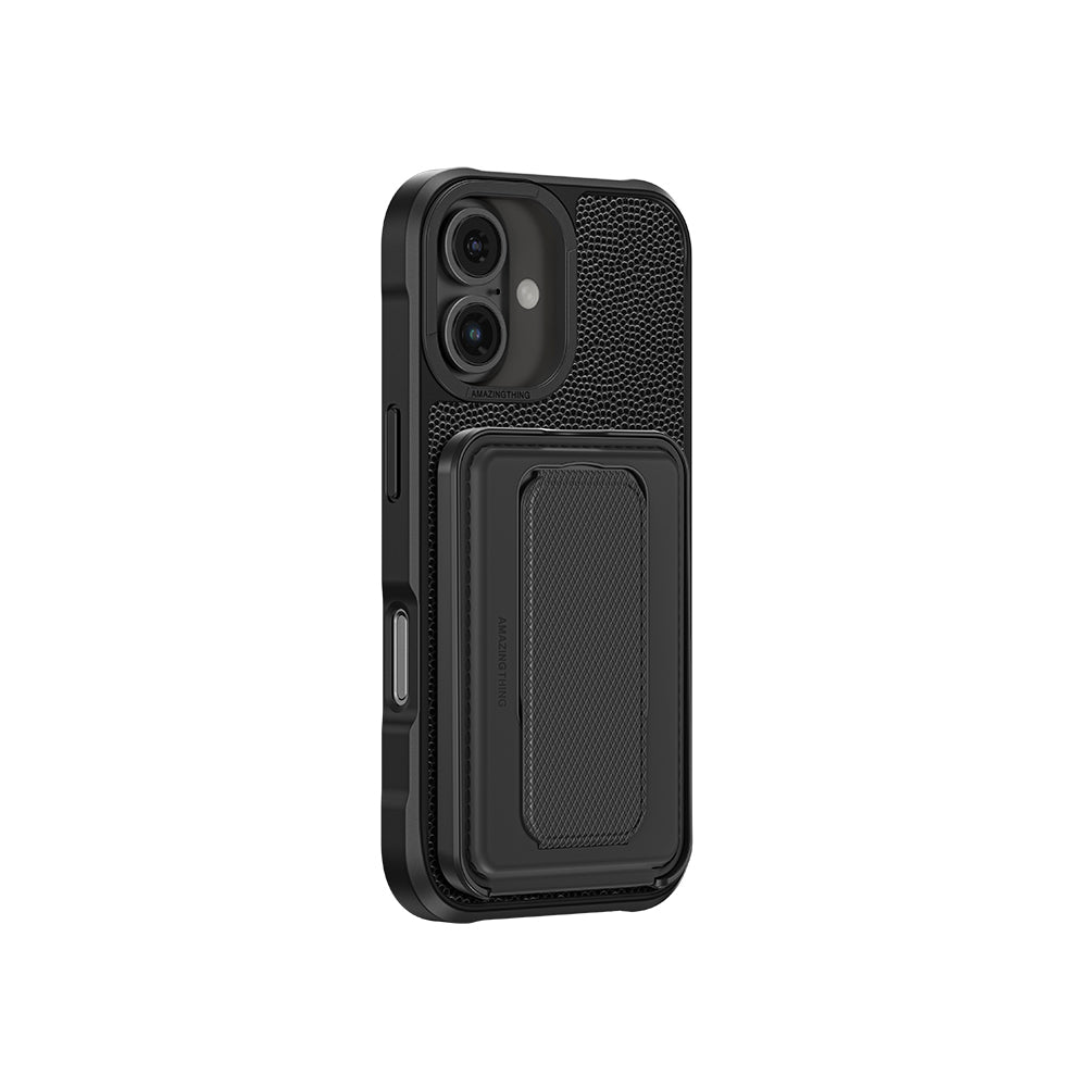 Glamour Luxe Standlı Kartlıklı Kılıf Seti - iPhone 16
