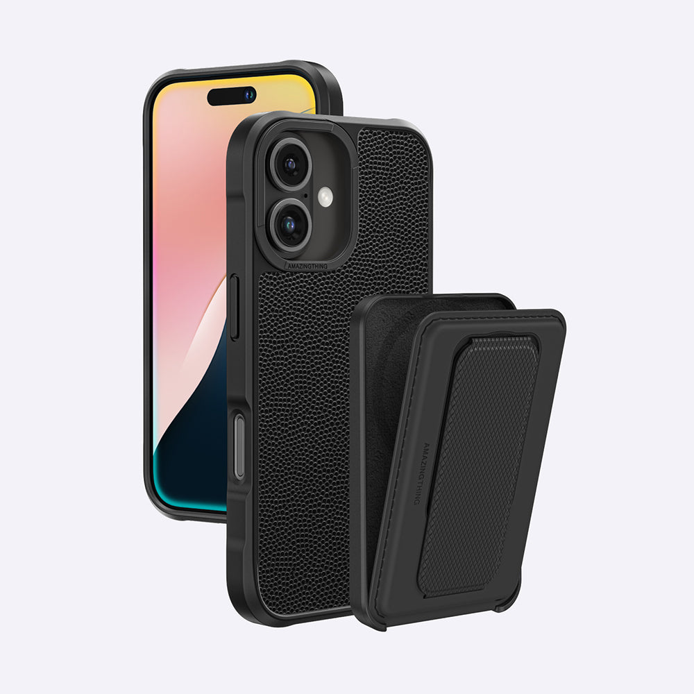Glamour Luxe Standlı Kartlıklı Kılıf Seti - iPhone 16
