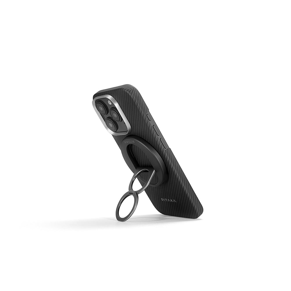 Grip 3 Standlı 600D Ultra-Slim Classic Serisi Black-Grey Twill Set - iPhone 16 Pro