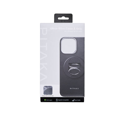 Grip 3 Standlı 600D Ultra-Slim Classic Serisi Black-Grey Twill Set - iPhone 16 Pro