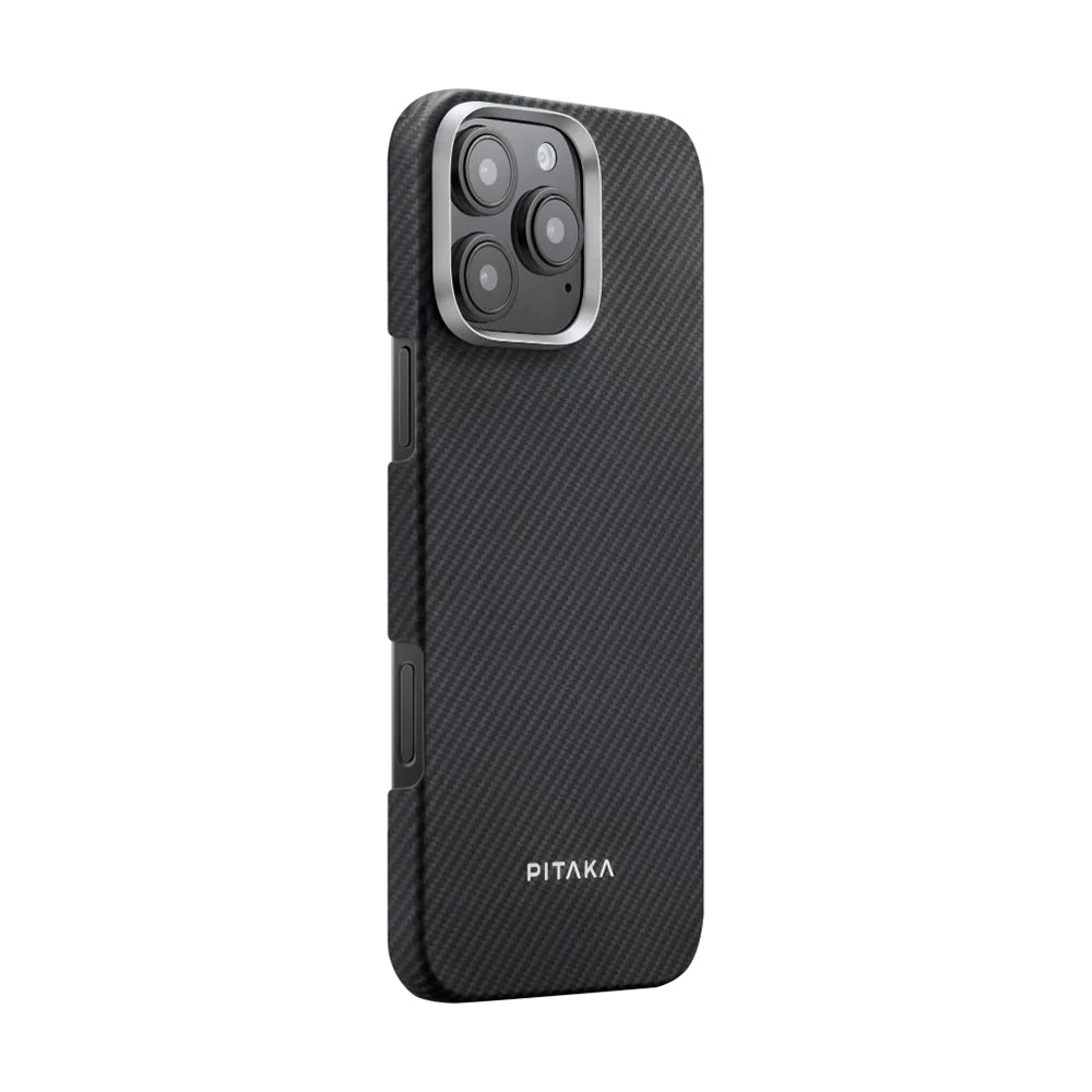 Tactile Woven 1500D Classic Black-Grey Twill Serisi Kılıf - iPhone 16 Pro