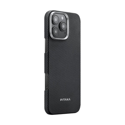 Tactile Woven 1500D Classic Black-Grey Twill Serisi Kılıf - iPhone 16 Pro