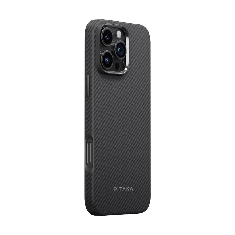 Military-Grade 1500D Classic Black-Grey Twill Serisi Kılıf - iPhone 16 Pro