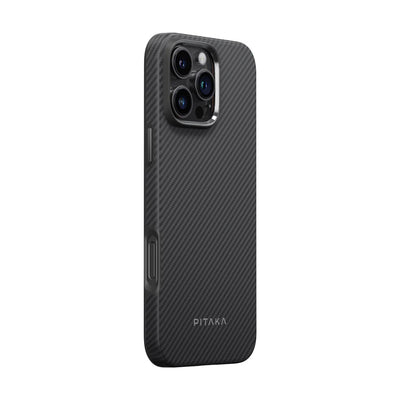 Military-Grade 1500D Classic Black-Grey Twill Serisi Kılıf - iPhone 16 Pro