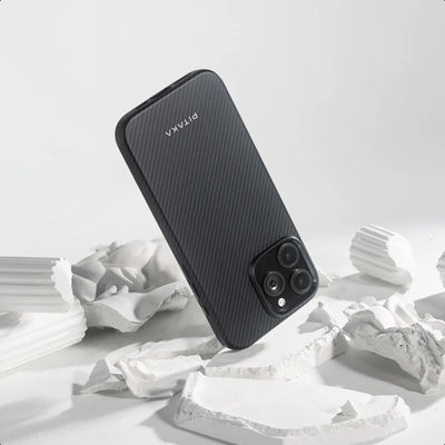 Military-Grade 1500D Classic Black-Grey Twill Serisi Kılıf - iPhone 16 Pro