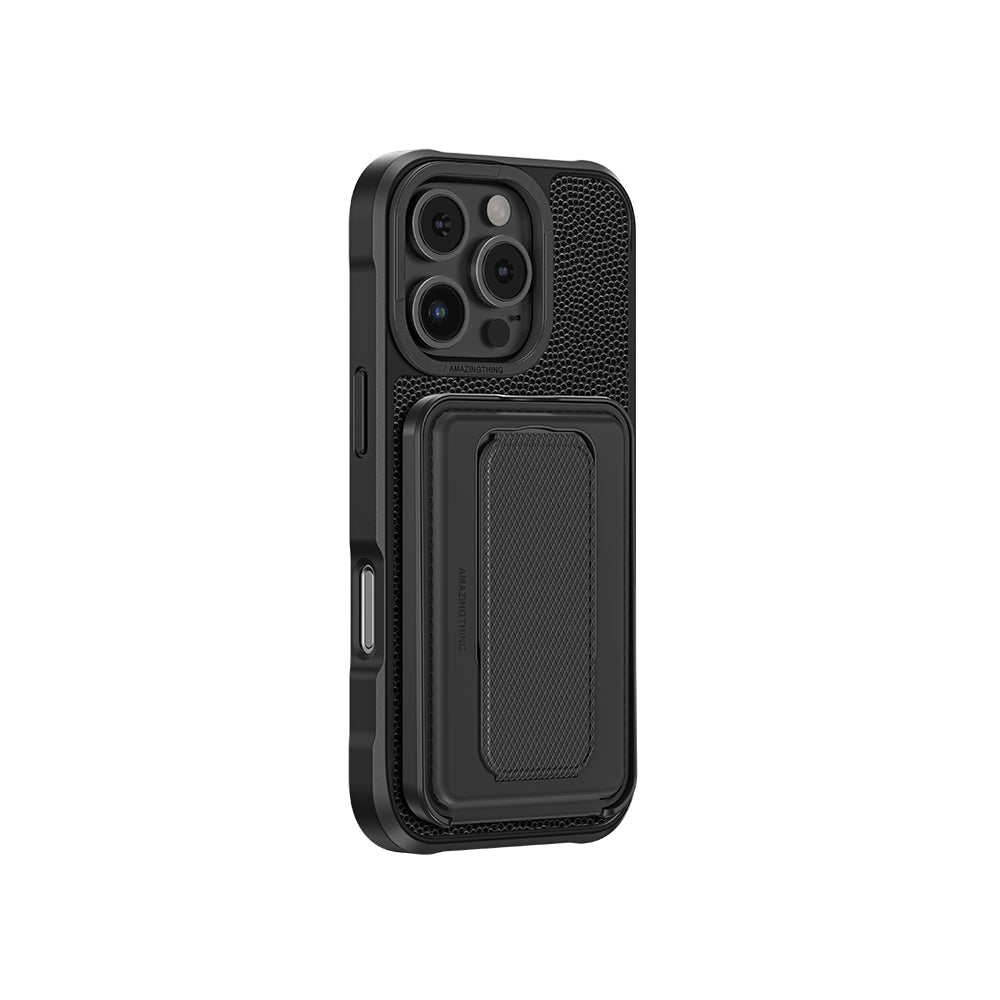 Glamour Luxe Standlı Kartlıklı Kılıf Seti - iPhone 16 Pro
