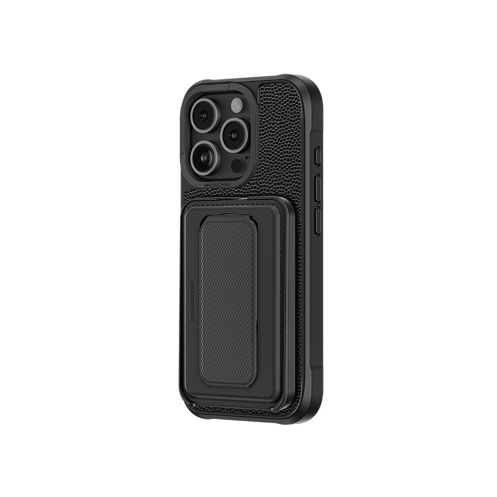 Glamour Luxe Standlı Kartlıklı Kılıf Seti - iPhone 16 Pro