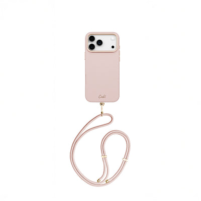 Mirelle Serisi Vegan Deri Boyun Askı İpli Kılıf - iPhone 17 Pro Max