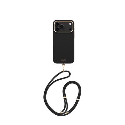 Mirelle Serisi Vegan Deri Boyun Askı İpli Kılıf - iPhone 17 Pro Max