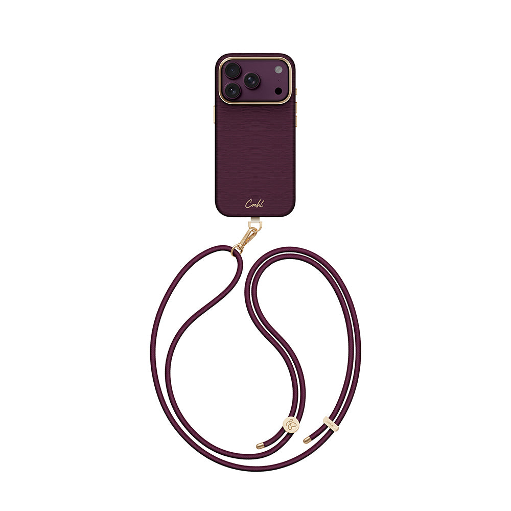 Mirelle Serisi Vegan Deri Boyun Askı İpli Kılıf - iPhone 18 Pro