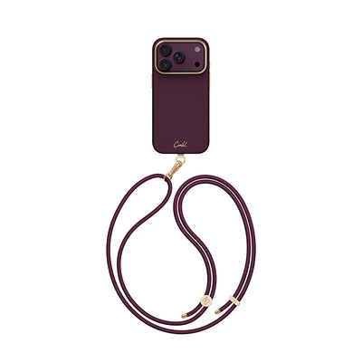 Mirelle Serisi Vegan Deri Boyun Askı İpli Kılıf - iPhone 18 Pro