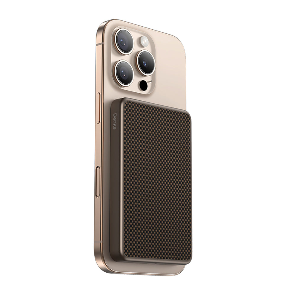 ArmorGo MP17 ArmorTint Aramid Fiber Qi2 Sertifikalı 10.000mAh 15W Magsafe Powerbank (Kopya)