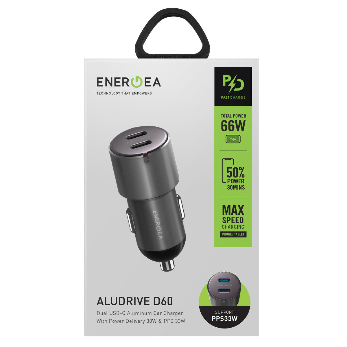 AluDrive D60 66W Araç İçi Şarj Adaptörü