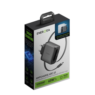 AmpCharge ARC GaN65 Type-C Kablolu Şarj Adaptörü
